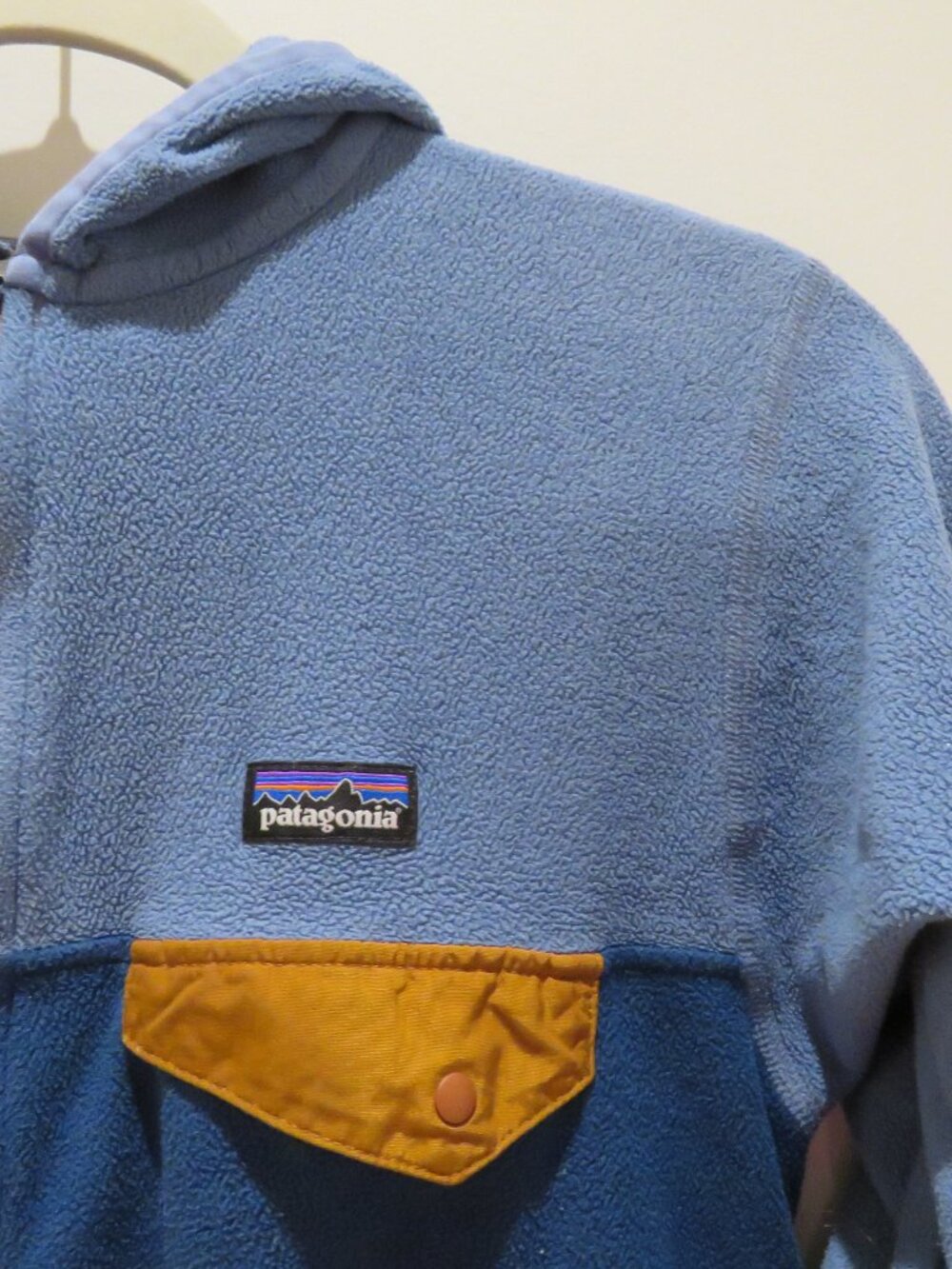 PATAGONIA Micro D Snap-T Hooded Full Zip Fleece Jacket Blue Boys Size 12 Outdoor - Picture 5 of 13